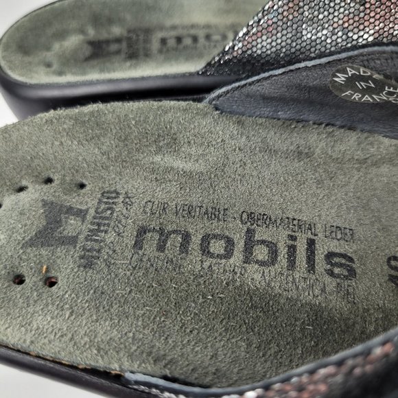 Mephisto Mobils Paula Metallic Silver Two Strap Wedge Sandal EU 40/US 10 - Picture 5 of 8